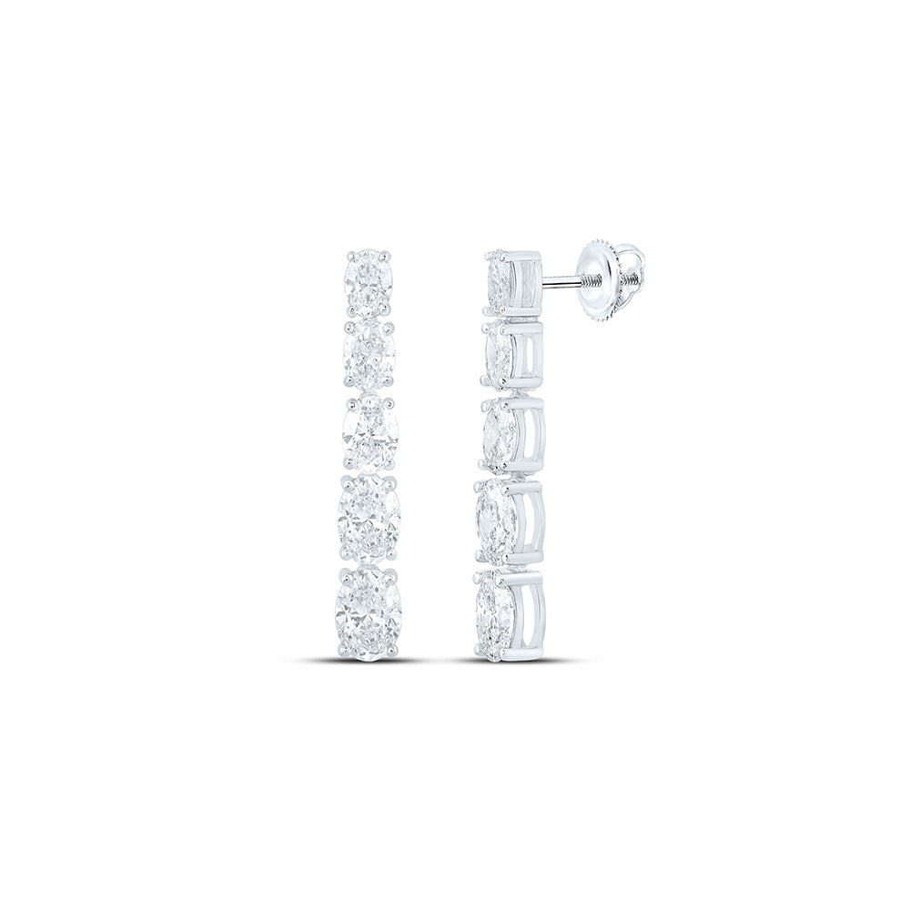 14K Yellow Or White Gold 3 3/8 Cttw Lab Grown Diamond Fashion Oval Dangling Earring