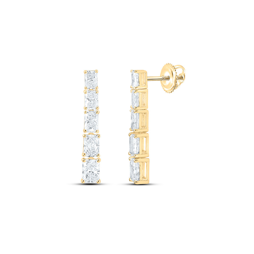 14K Yellow Or White Gold 3 1/4 Cttw Lab Grown Diamond Fashion Radiant Dangling Earring