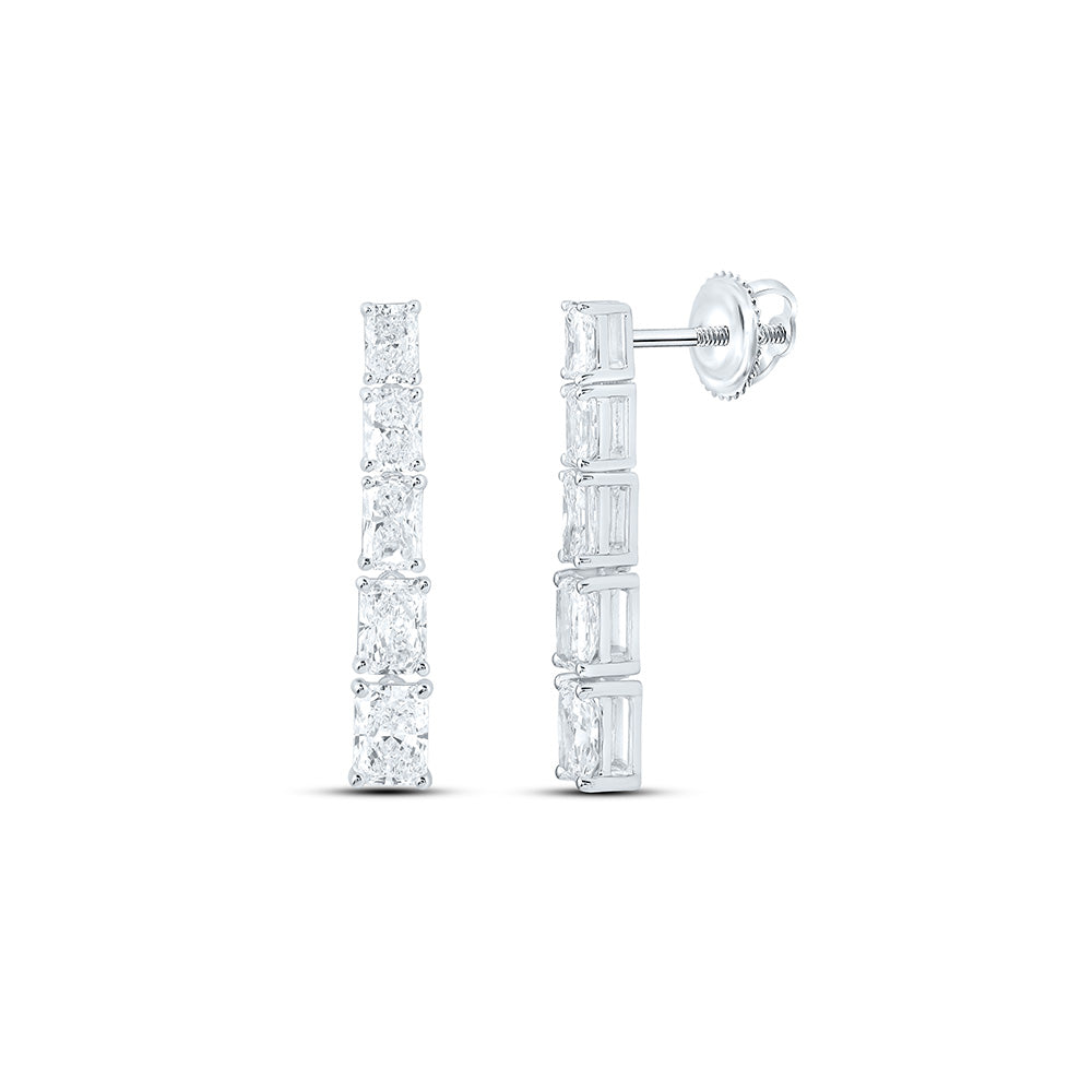 14K Yellow Or White Gold 3 1/4 Cttw Lab Grown Diamond Fashion Radiant Dangling Earring