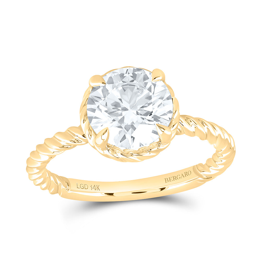 14K Yellow Gold 2 Cttw Lab Grown Diamond Fashion Round Ring
