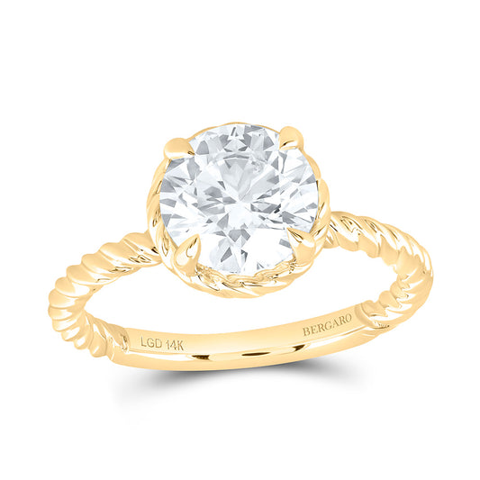14K Yellow Gold 2 Cttw Lab Grown Diamond Fashion Round Ring