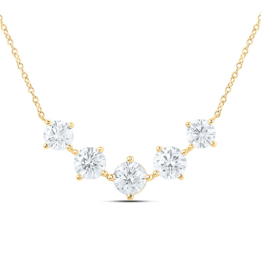 14K Yellow Or White Gold 1 7/8 Cttw Lab Grown Diamond Fashion Round Necklace (18 Inch)
