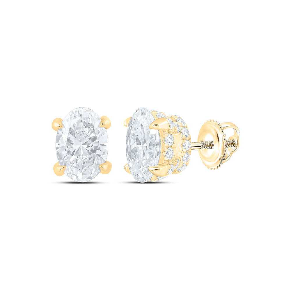 14K Yellow Or White Gold 2 3/8 Cttw Lab Grown Diamond Fashion Oval Earring