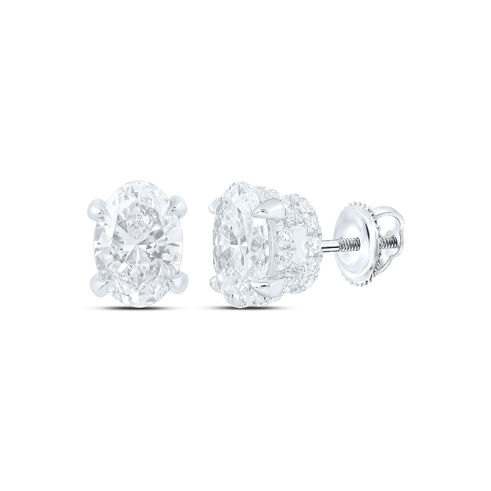 14K Yellow Or White Gold 2 3/8 Cttw Lab Grown Diamond Fashion Oval Earring