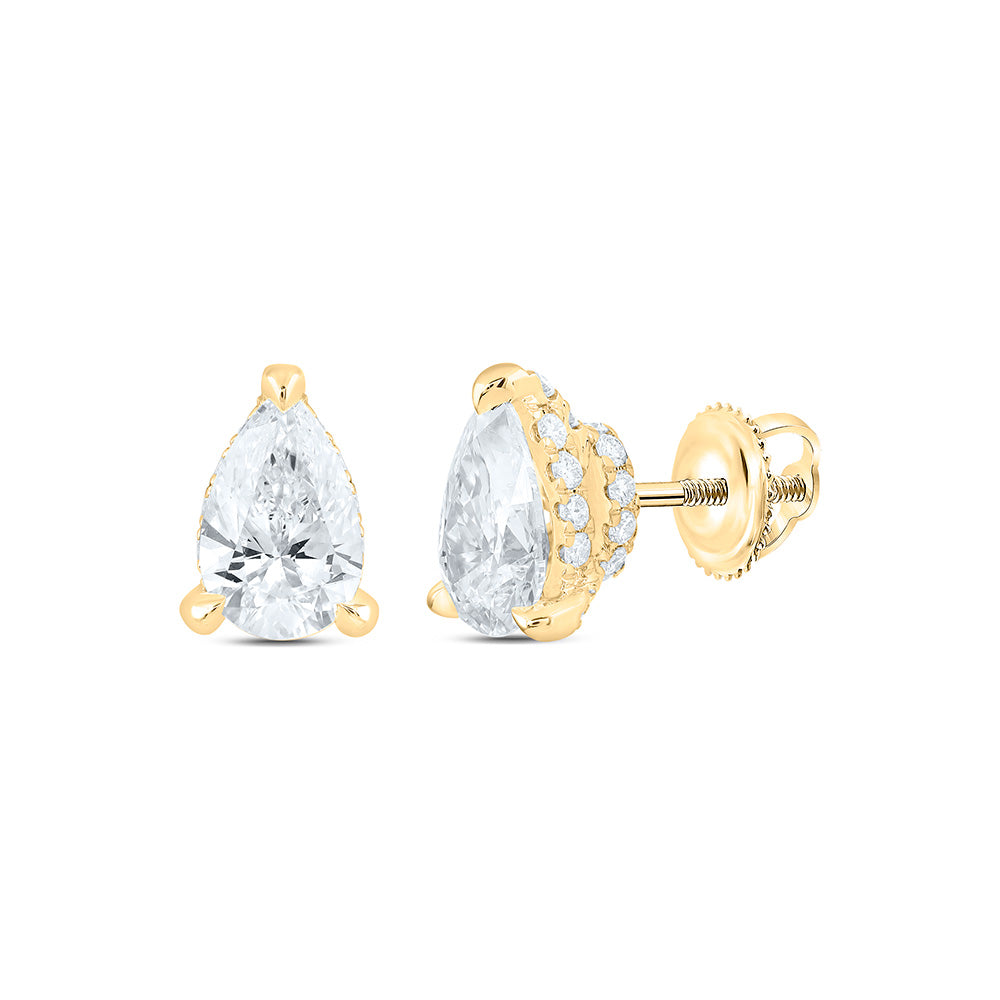 14K Yellow Or White Gold 2 1/2 Cttw Lab Grown Diamond Fashion Pear Earring