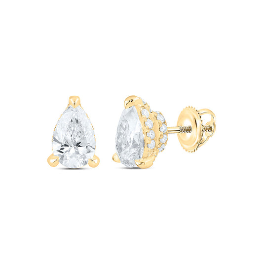 14K Yellow Or White Gold 2 1/2 Cttw Lab Grown Diamond Fashion Pear Earring