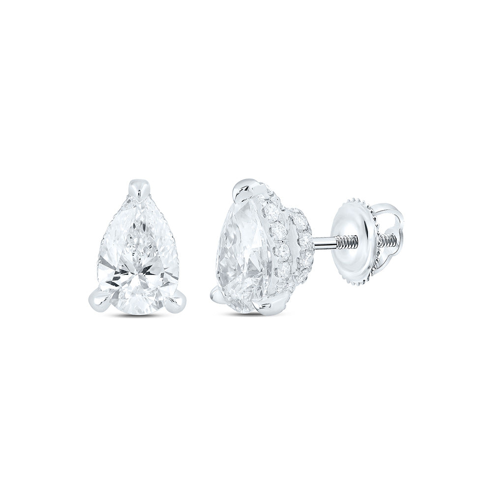 14K Yellow Or White Gold 2 1/2 Cttw Lab Grown Diamond Fashion Pear Earring