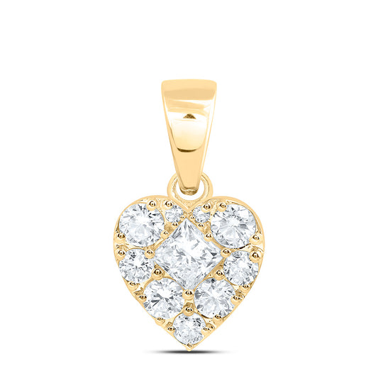 10K Yellow Gold 1 Cttw Lab Grown Diamond Fashion Heart Pendant