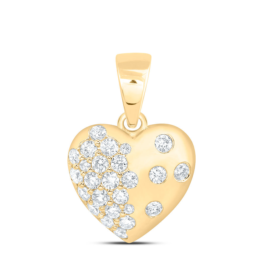 10K Yellow Gold 3/4 Cttw Lab Grown Diamond Fashion Heart Pendant