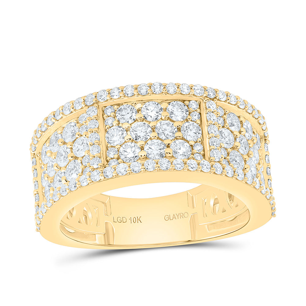 10K Yellow Gold 2 3/8 Cttw Lab Grown Diamond Mens Band