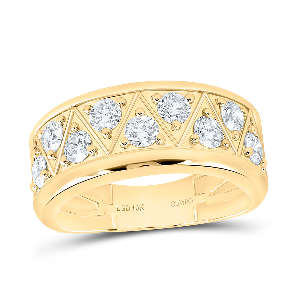 10K Yellow Gold 1 3/8 Cttw Lab Grown Diamond Mens Band