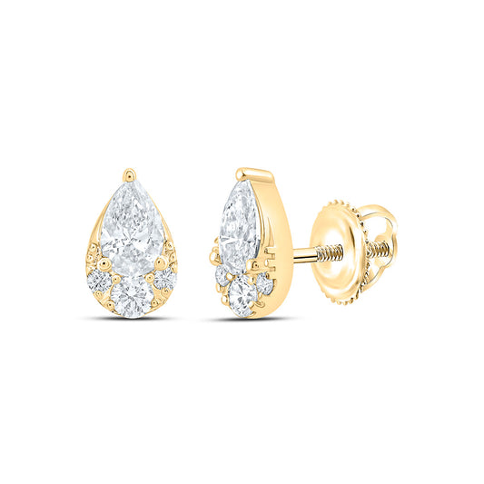 10K Yellow Or White Gold 5/8 Cttw Lab Grown Diamond Fashion Pear Earring