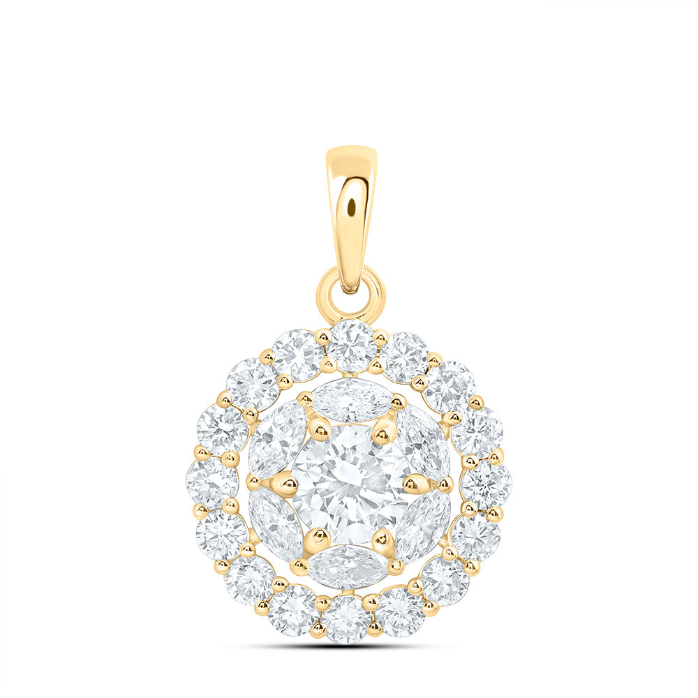 10K Yellow Or White Gold 1 Cttw Lab Grown Diamond Fashion Round Pendant