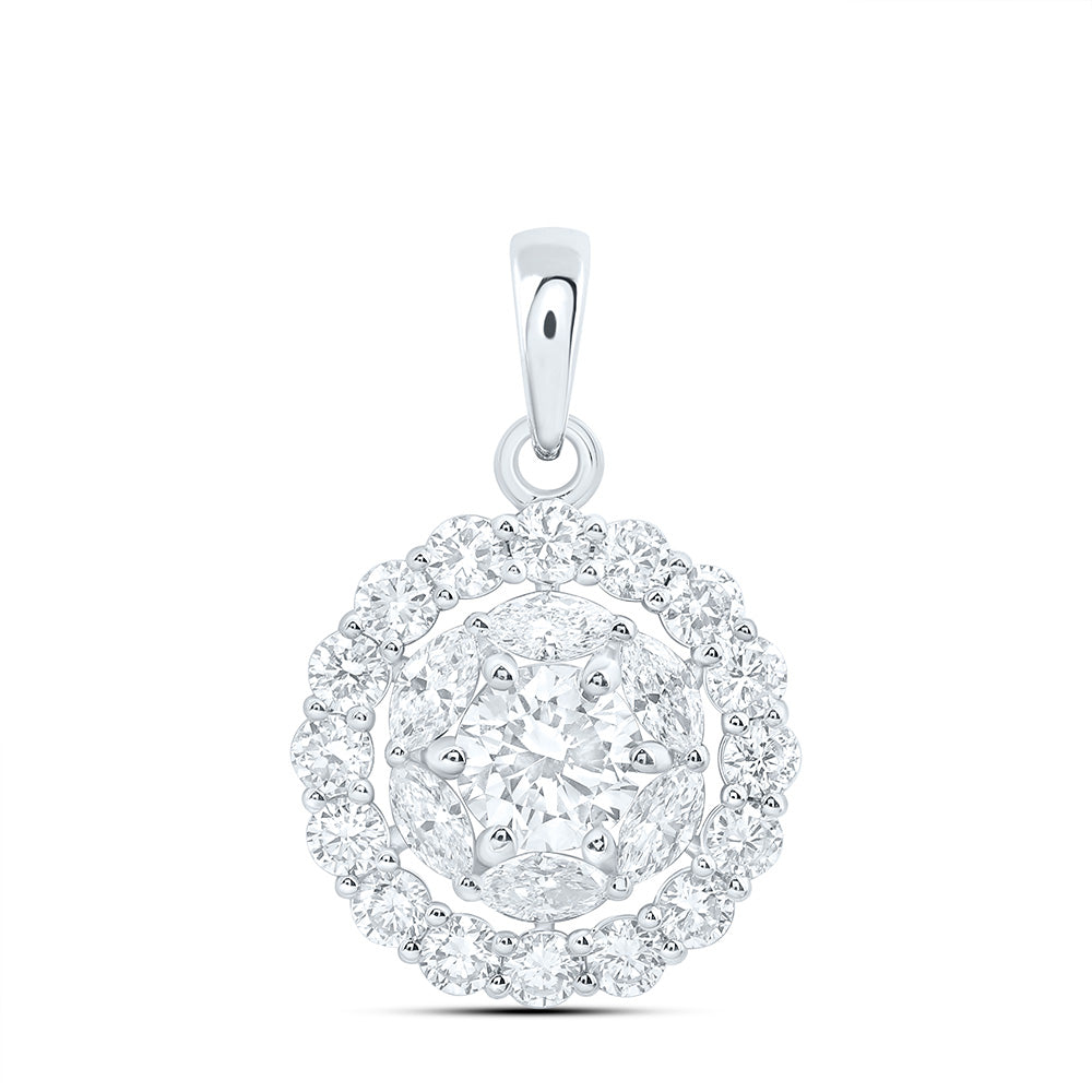 10K Yellow Or White Gold 1 Cttw Lab Grown Diamond Fashion Round Pendant