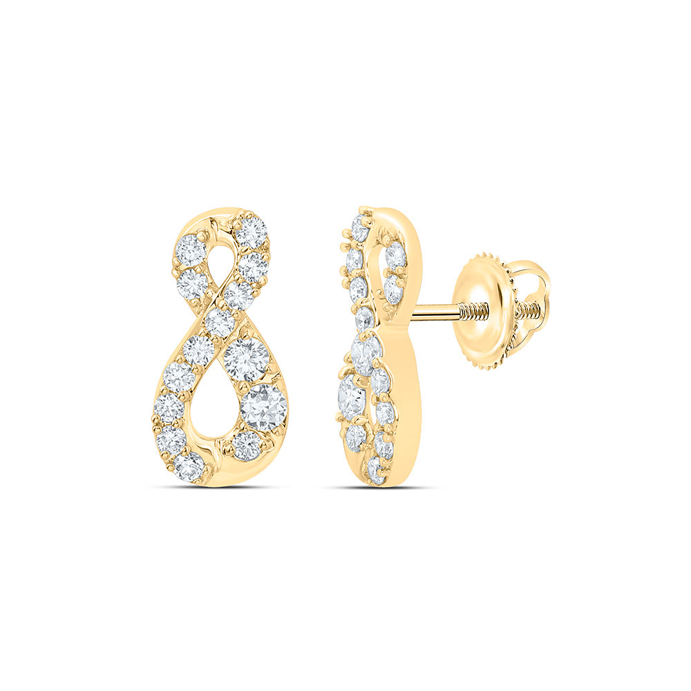 10K Yellow Or White Gold 1/3 Cttw Lab Grown Diamond Fashion Infinity Earring