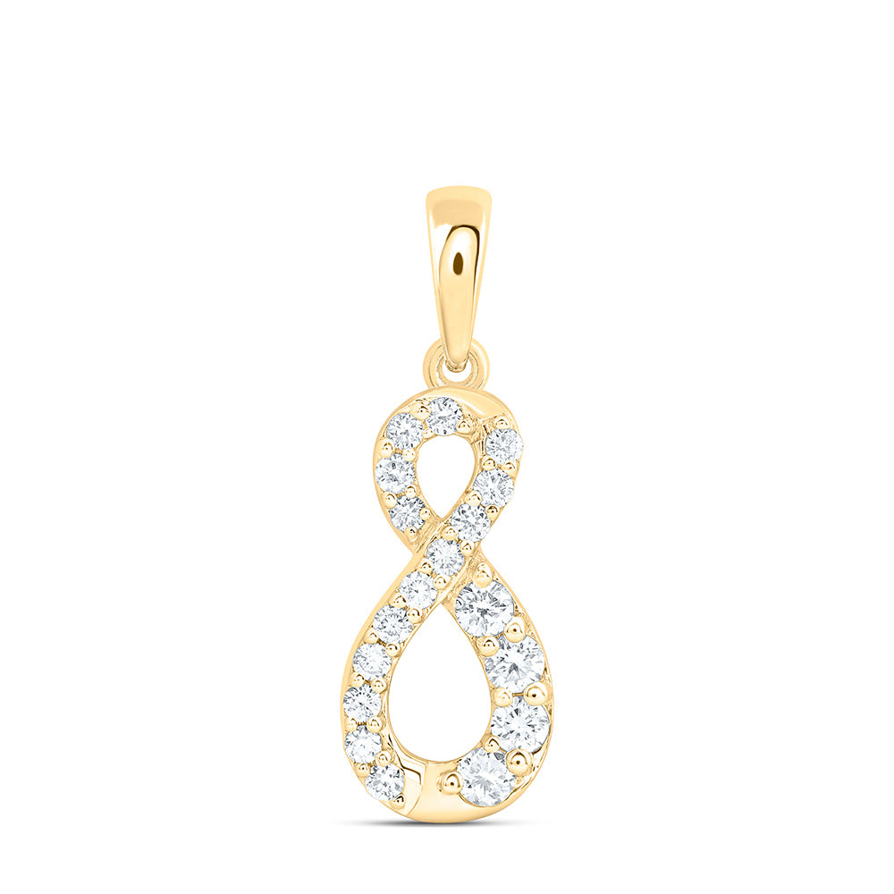 10K Yellow Or White Gold 1/4 Cttw Lab Grown Diamond Fashion Infinity Pendant