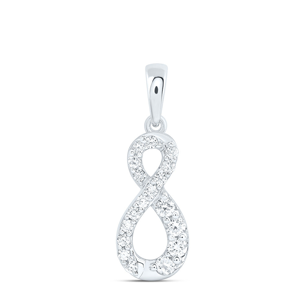 10K Yellow Or White Gold 1/4 Cttw Lab Grown Diamond Fashion Infinity Pendant