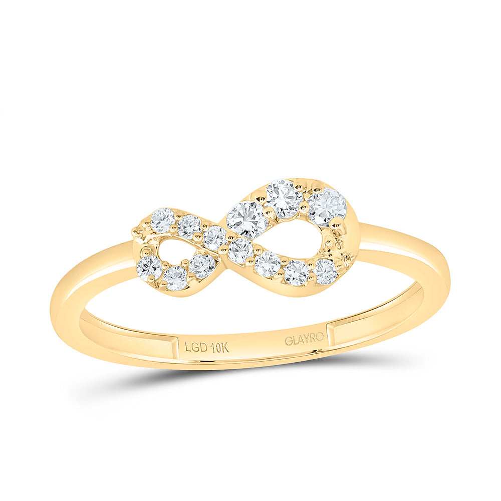 10K Yellow Or White Gold 1/5 Cttw Lab Grown Diamond Fashion Infinity Ring
