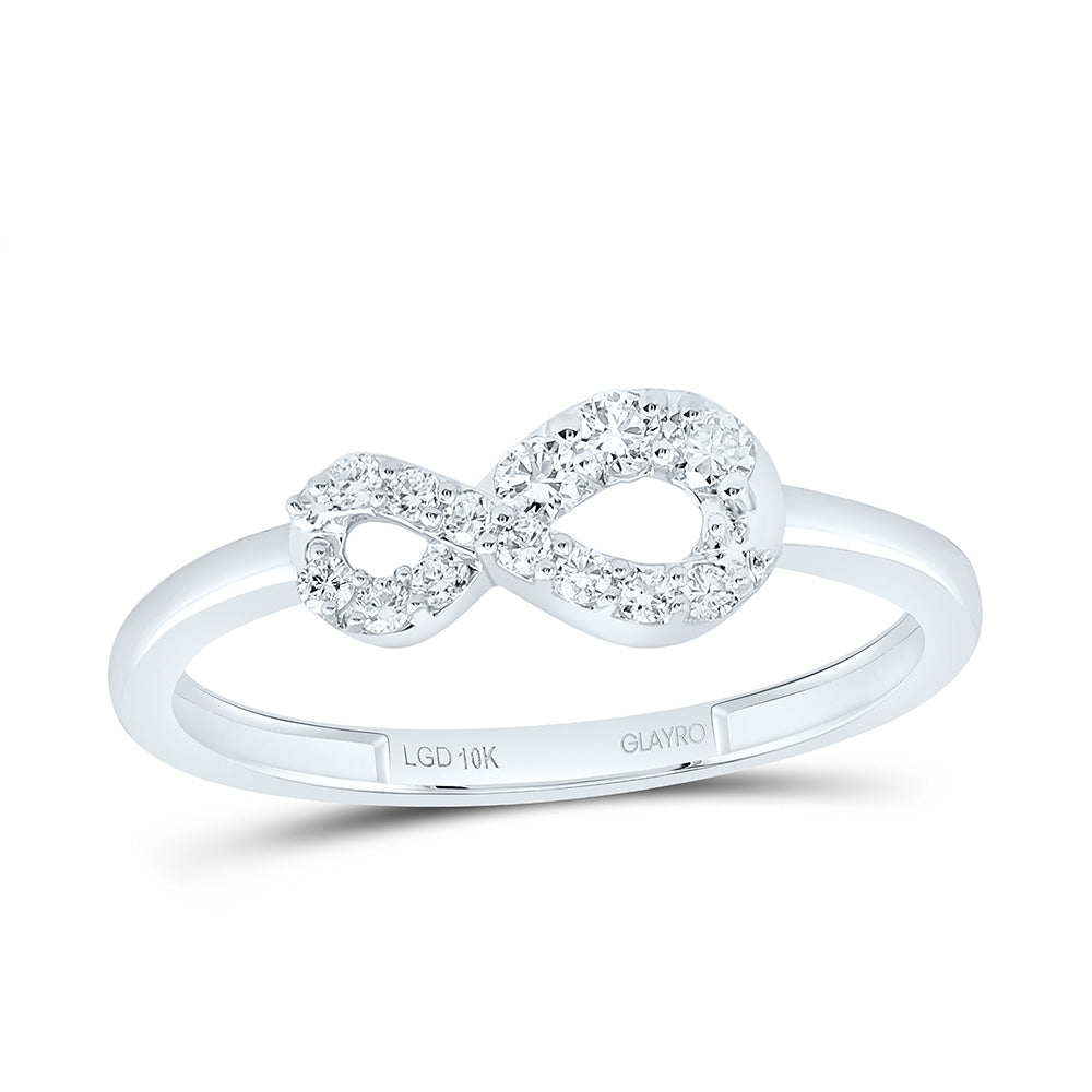 10K Yellow Or White Gold 1/5 Cttw Lab Grown Diamond Fashion Infinity Ring