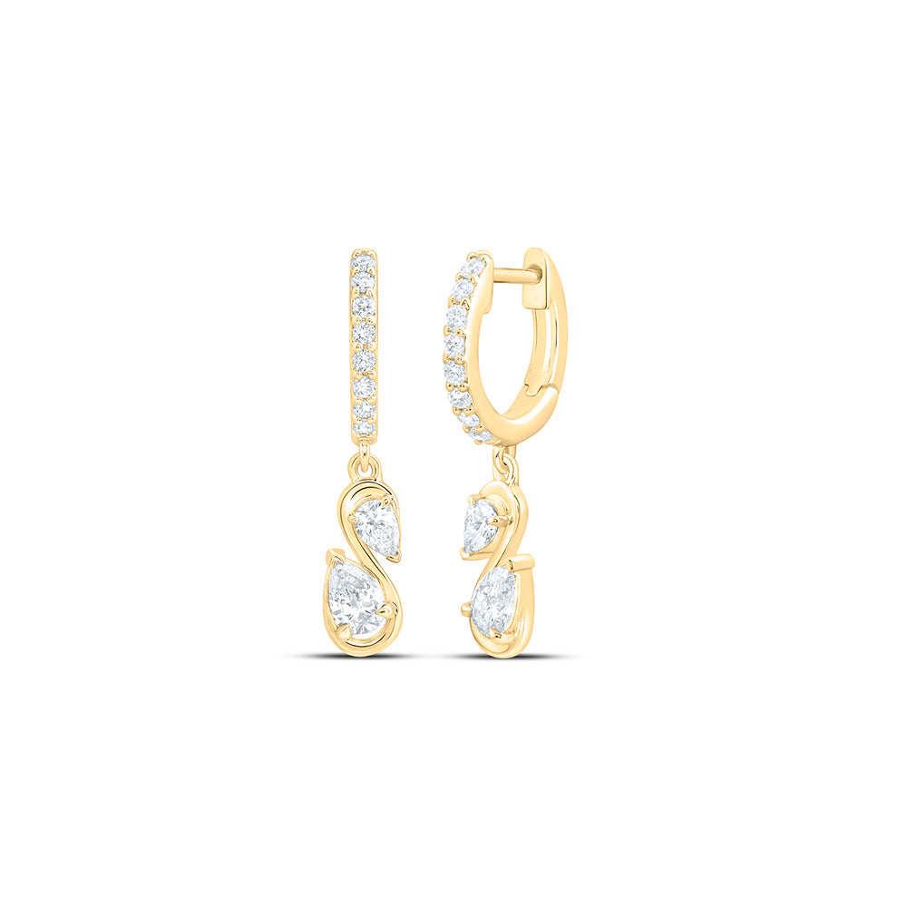 14K Yellow Or White Gold 5/8 Cttw Lab Grown Diamond Fashion Pear Dangling Earring