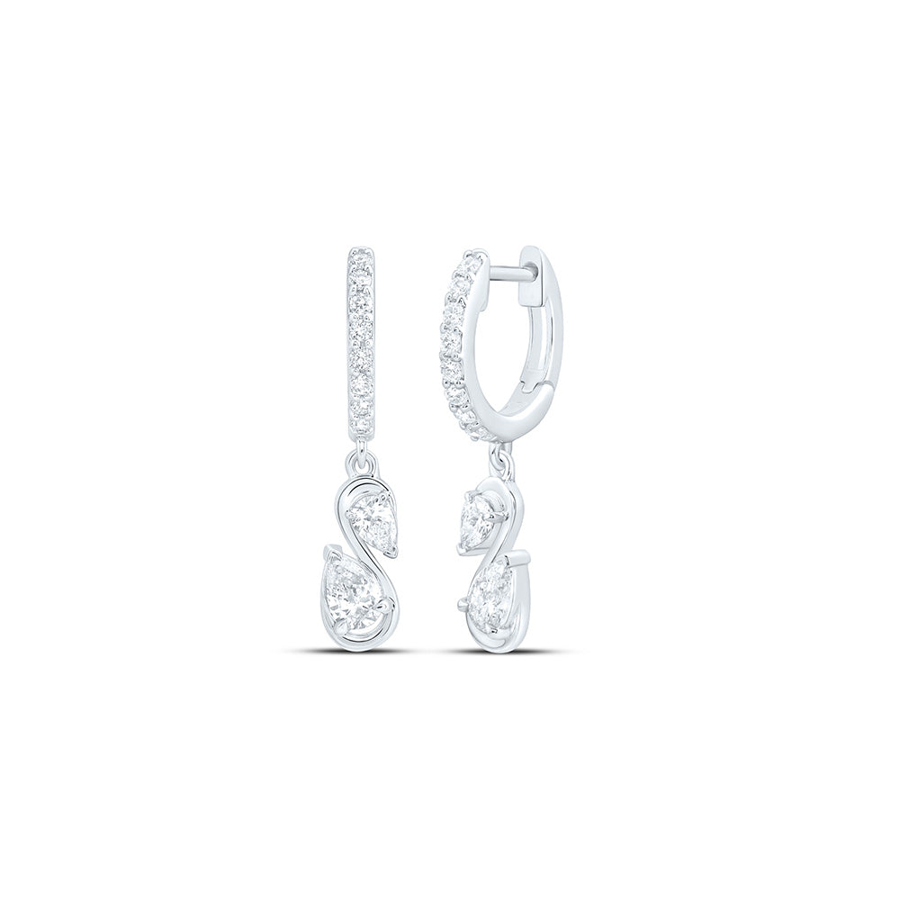 14K Yellow Or White Gold 5/8 Cttw Lab Grown Diamond Fashion Pear Dangling Earring