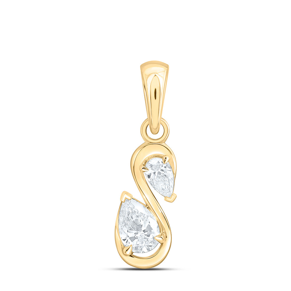 14K Yellow Or White Gold 3/4 Cttw Lab Grown Diamond Fashion Pear Pendant