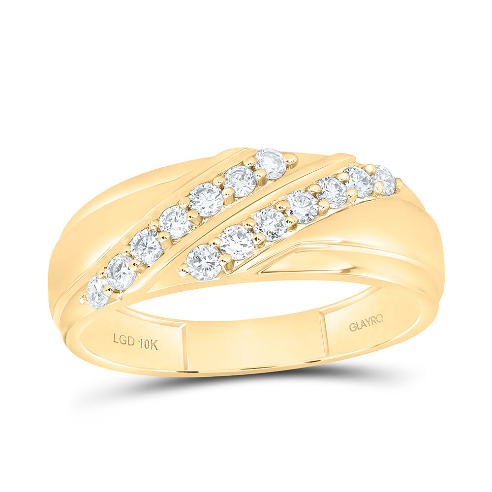 10K Yellow Or White Gold 1/2 Cttw Lab Grown Diamond Mens Band