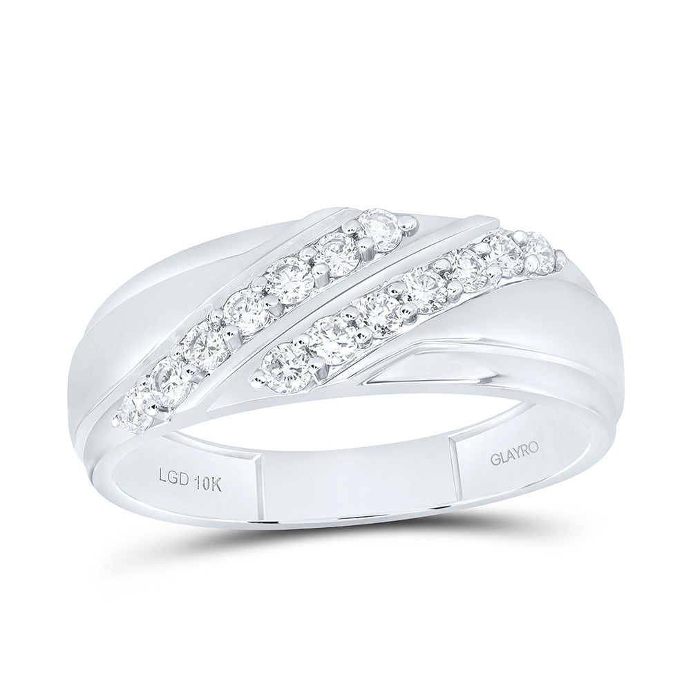 10K Yellow Or White Gold 1/2 Cttw Lab Grown Diamond Mens Band