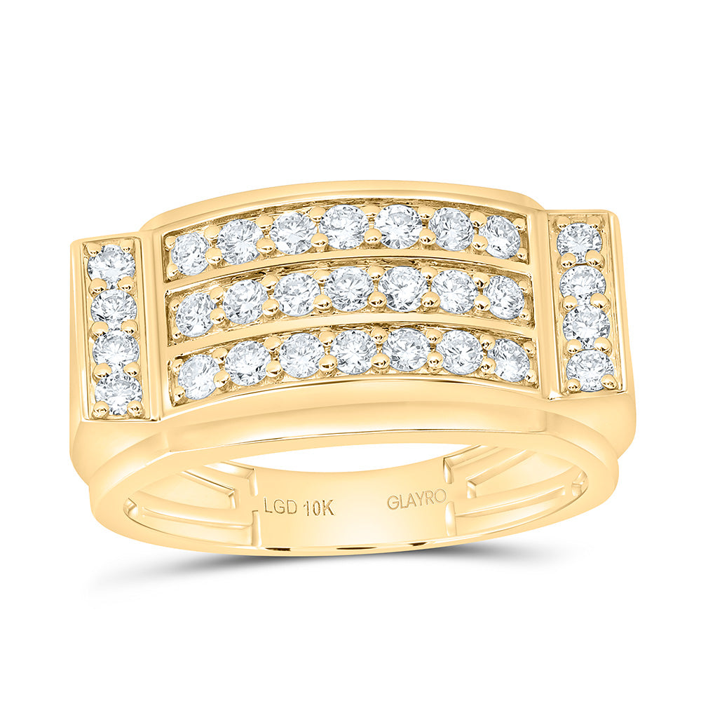 10K Yellow Gold 1 Cttw Lab Grown Diamond Mens Band