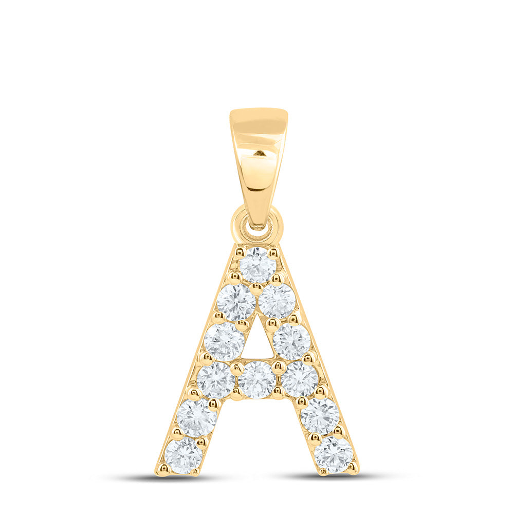 10K Yellow Or White Gold Lab Grown Diamond Fashion Initial Pendant