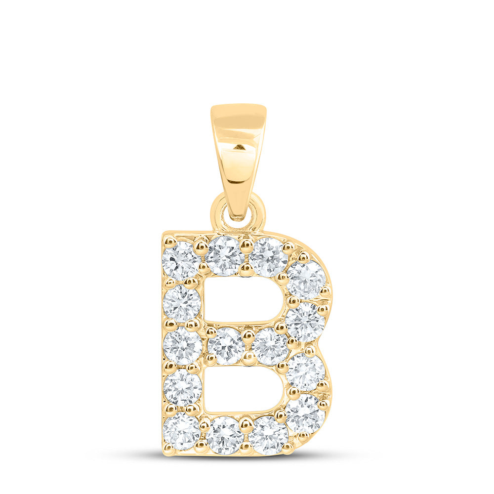 10K Yellow Or White Gold Lab Grown Diamond Fashion Initial Pendant