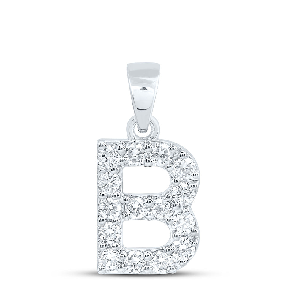 10K Yellow Or White Gold Lab Grown Diamond Fashion Initial Pendant