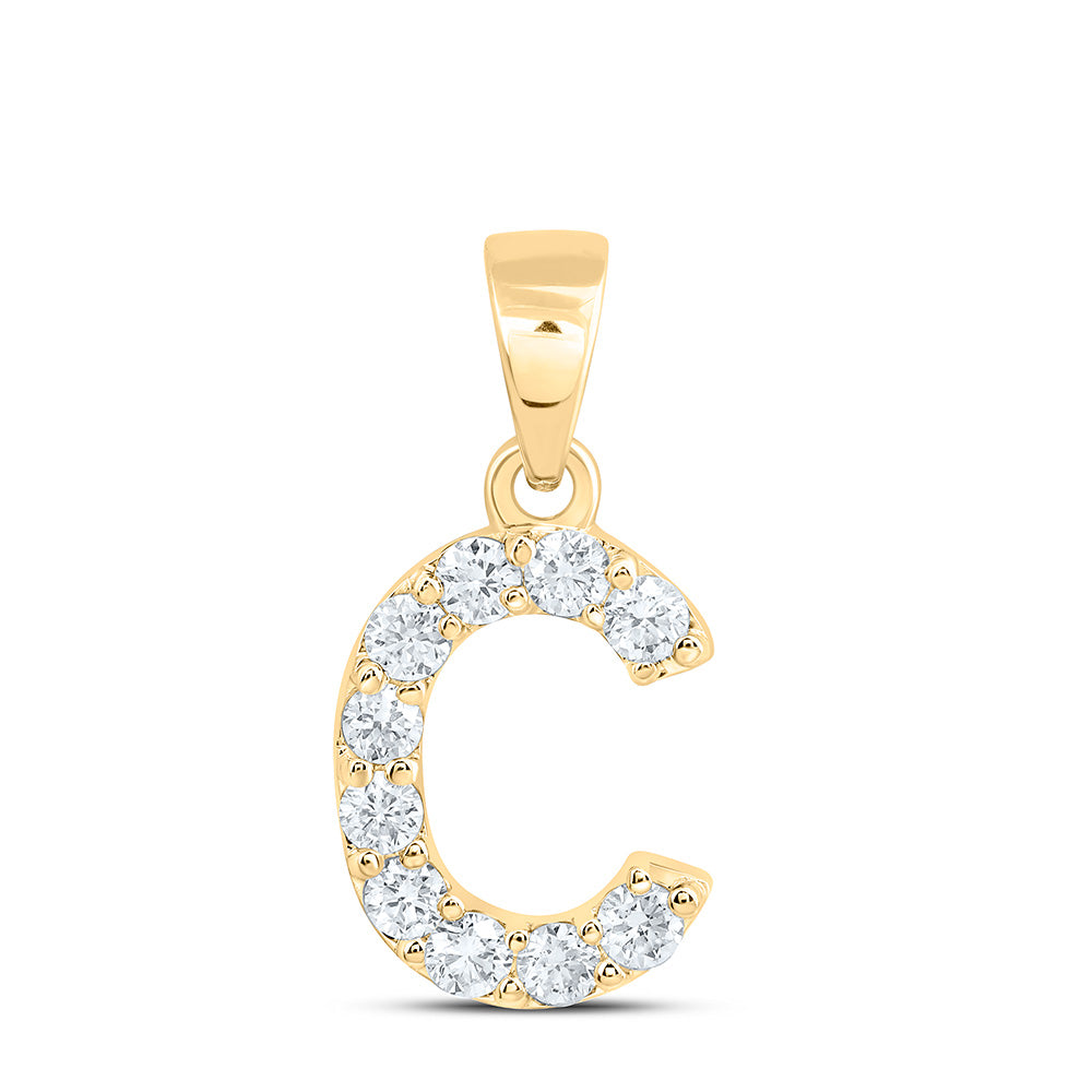 10K Yellow Or White Gold Lab Grown Diamond Fashion Initial Pendant