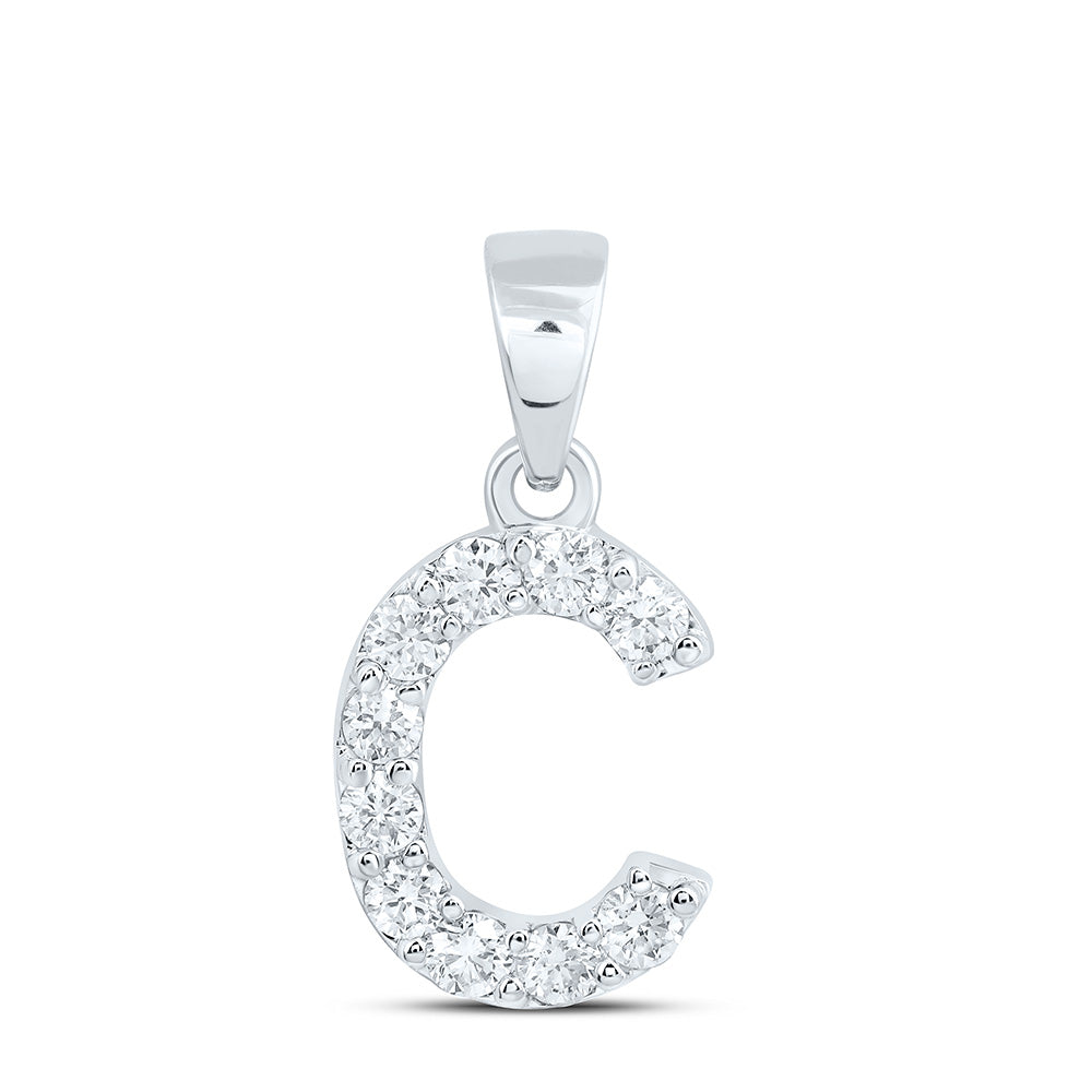10K Yellow Or White Gold Lab Grown Diamond Fashion Initial Pendant