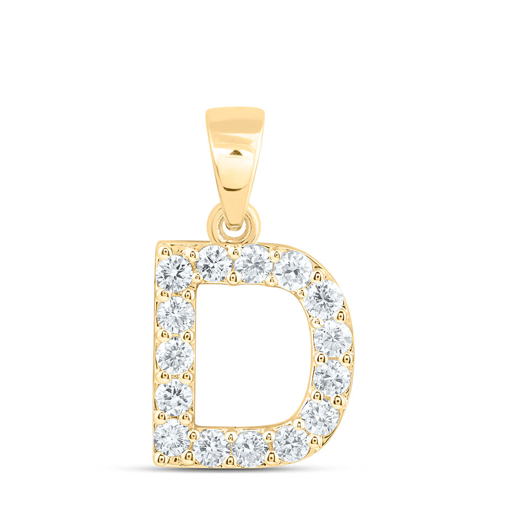 10K Yellow Or White Gold Lab Grown Diamond Fashion Initial Pendant