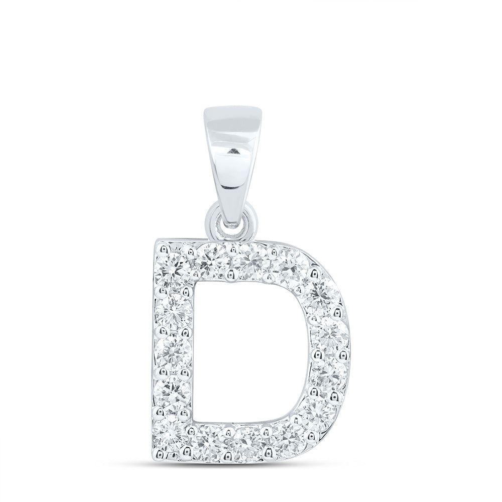 10K Yellow Or White Gold Lab Grown Diamond Fashion Initial Pendant
