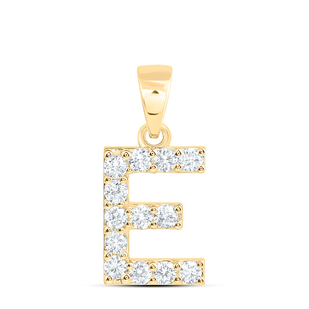 10K Yellow Or White Gold Lab Grown Diamond Fashion Initial Pendant