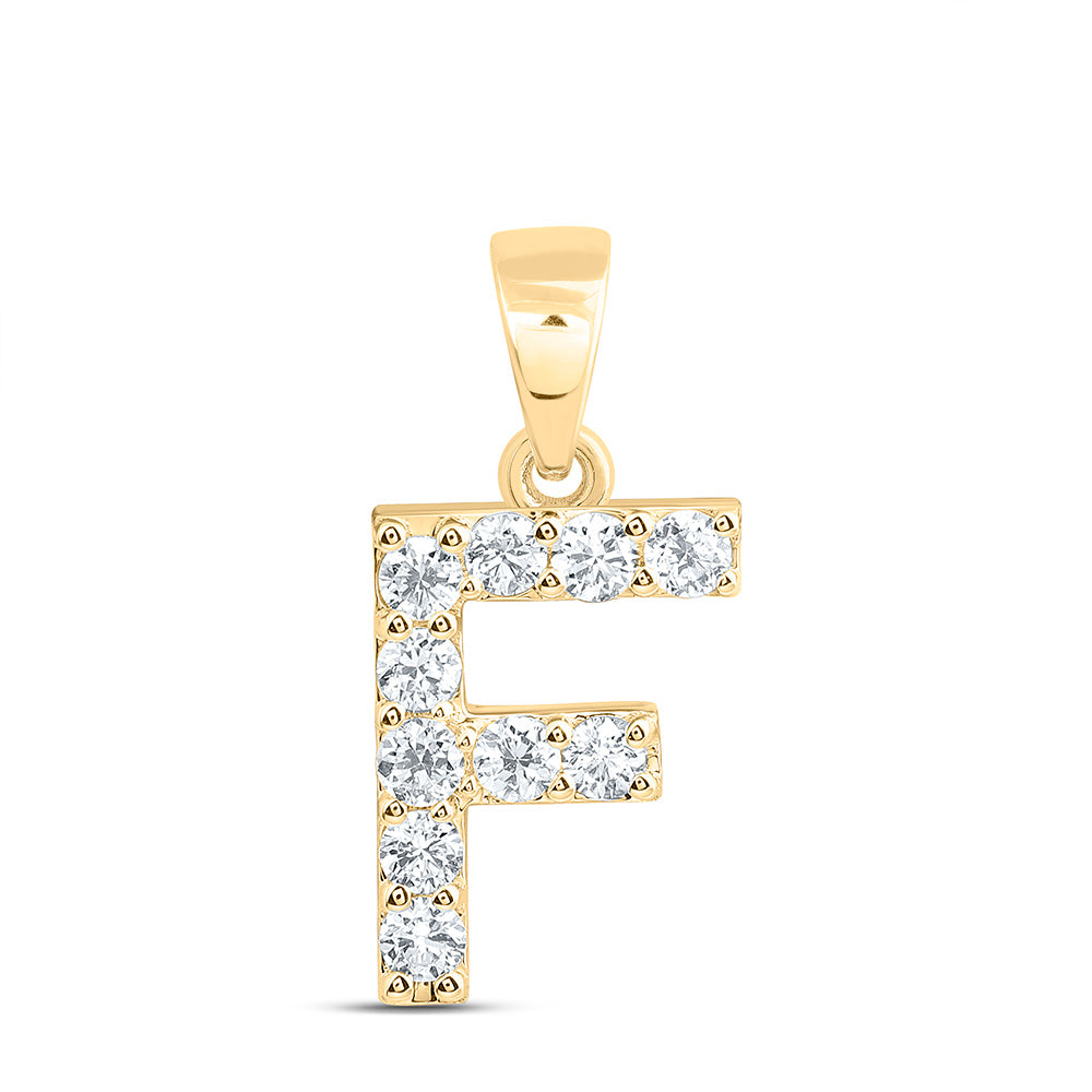 10K Yellow Or White Gold Lab Grown Diamond Fashion Initial Pendant