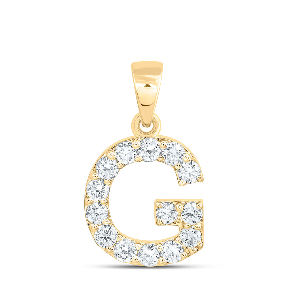 10K Yellow Or White Gold Lab Grown Diamond Fashion Initial Pendant