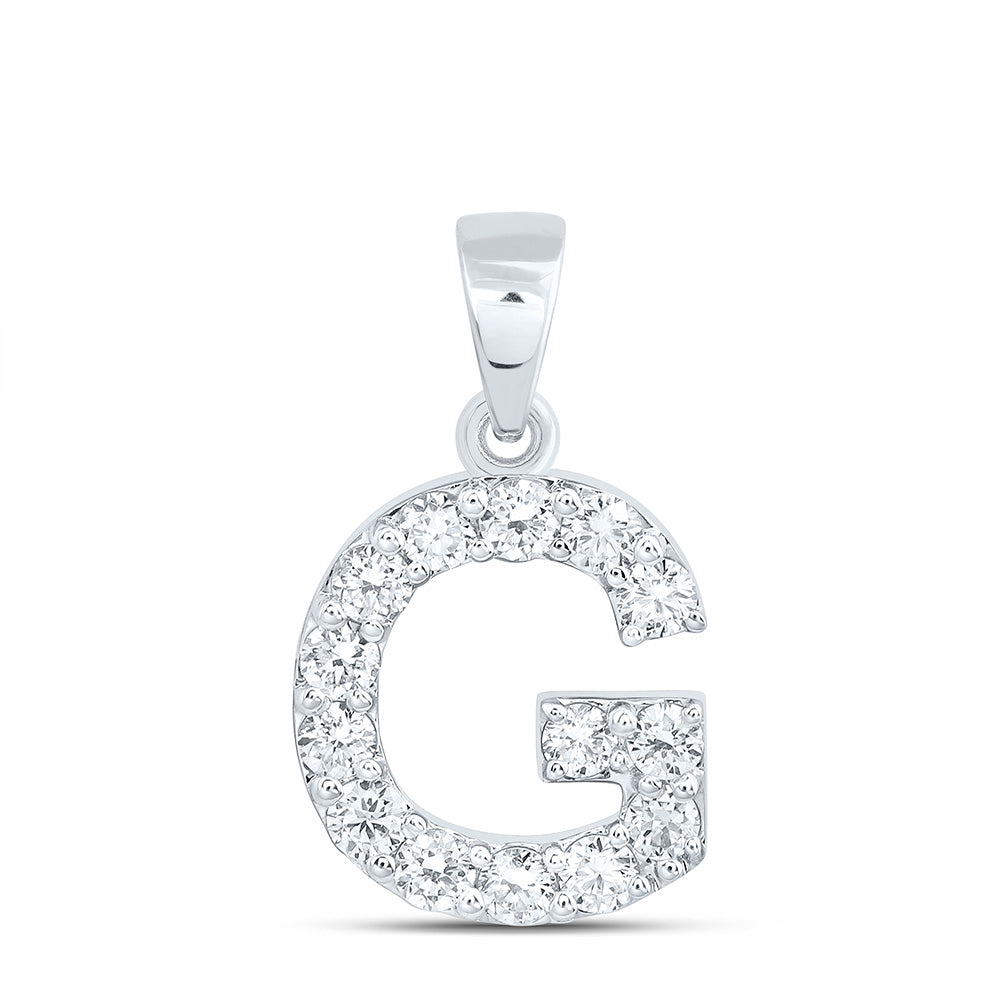 10K Yellow Or White Gold Lab Grown Diamond Fashion Initial Pendant