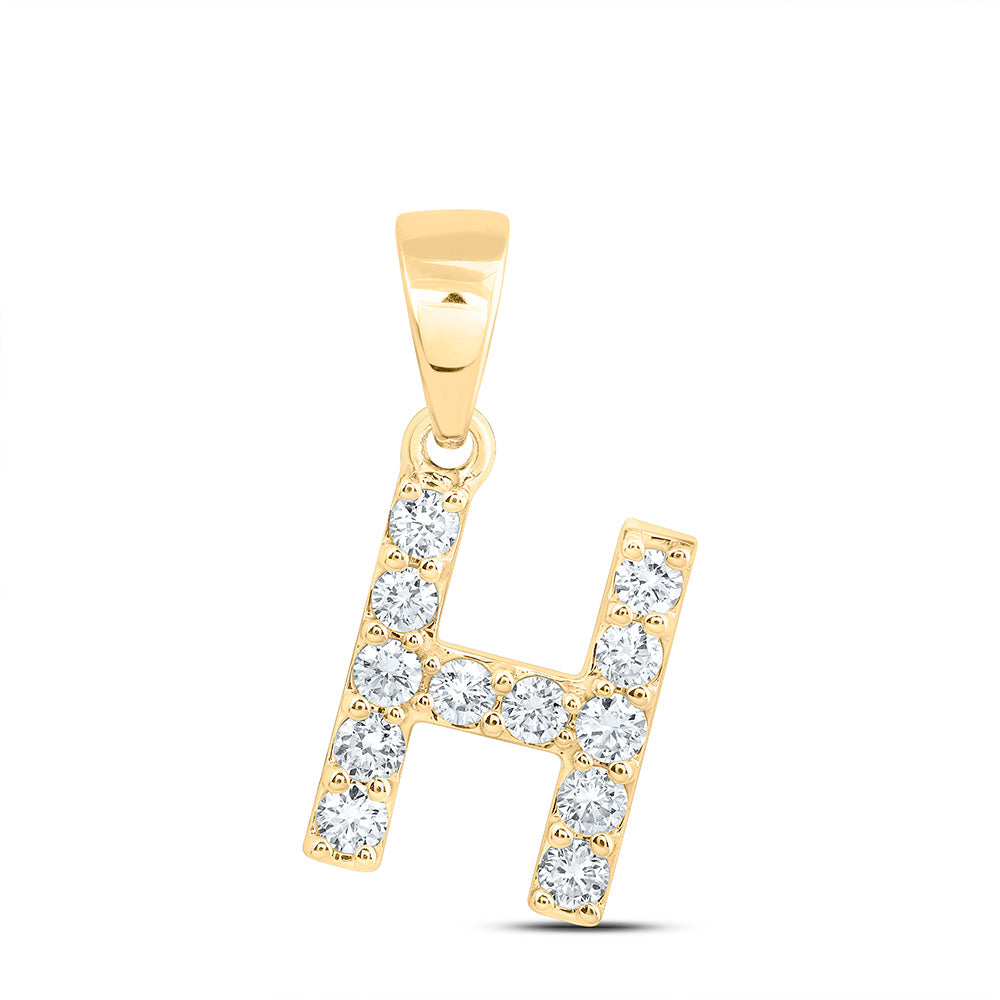 10K Yellow Or White Gold Lab Grown Diamond Fashion Initial Pendant