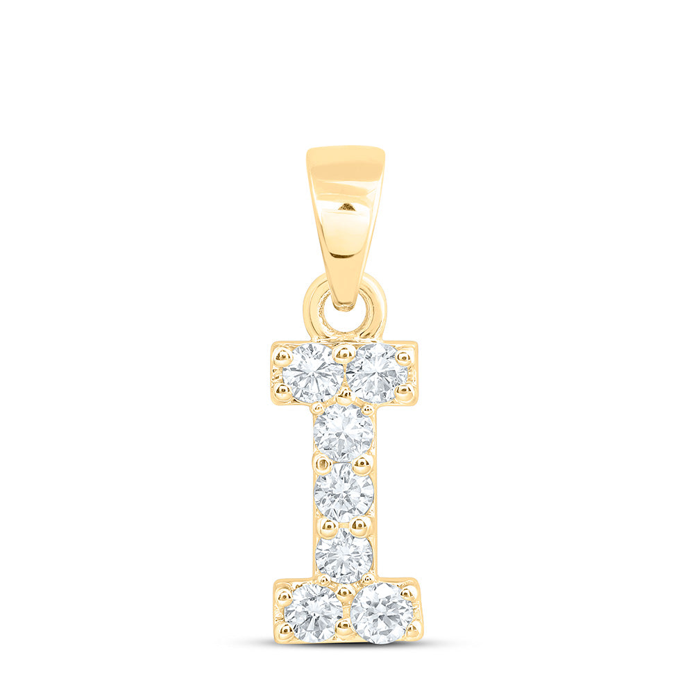 10K Yellow Or White Gold Lab Grown Diamond Fashion Initial Pendant
