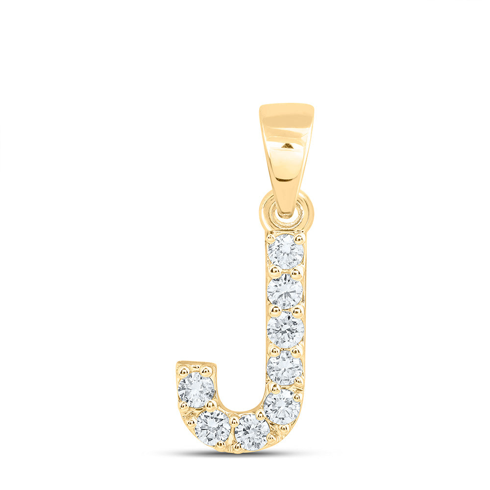 10K Yellow Or White Gold Lab Grown Diamond Fashion Initial Pendant