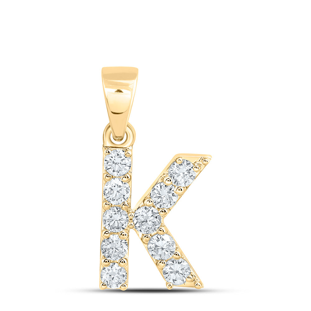 10K Yellow Or White Gold Lab Grown Diamond Fashion Initial Pendant