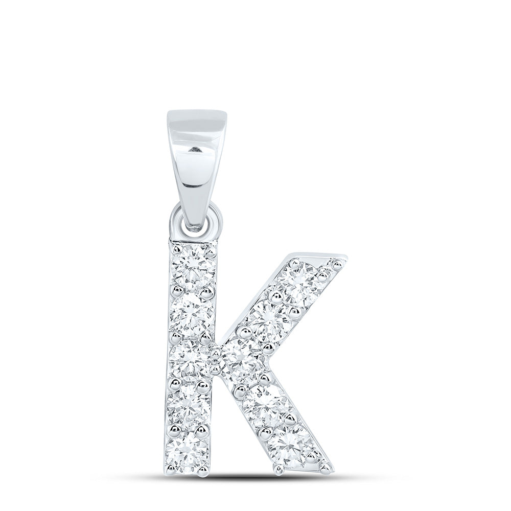 10K Yellow Or White Gold Lab Grown Diamond Fashion Initial Pendant