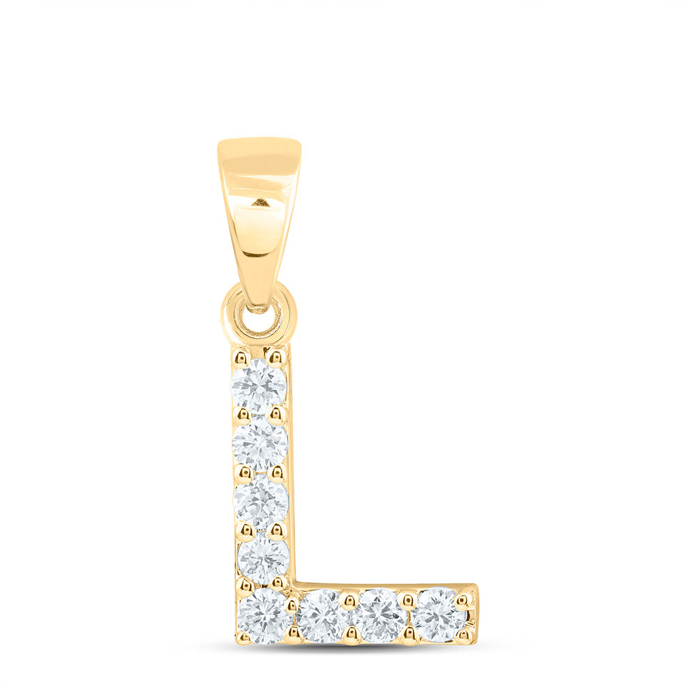 10K Yellow Or White Gold Lab Grown Diamond Fashion Initial Pendant