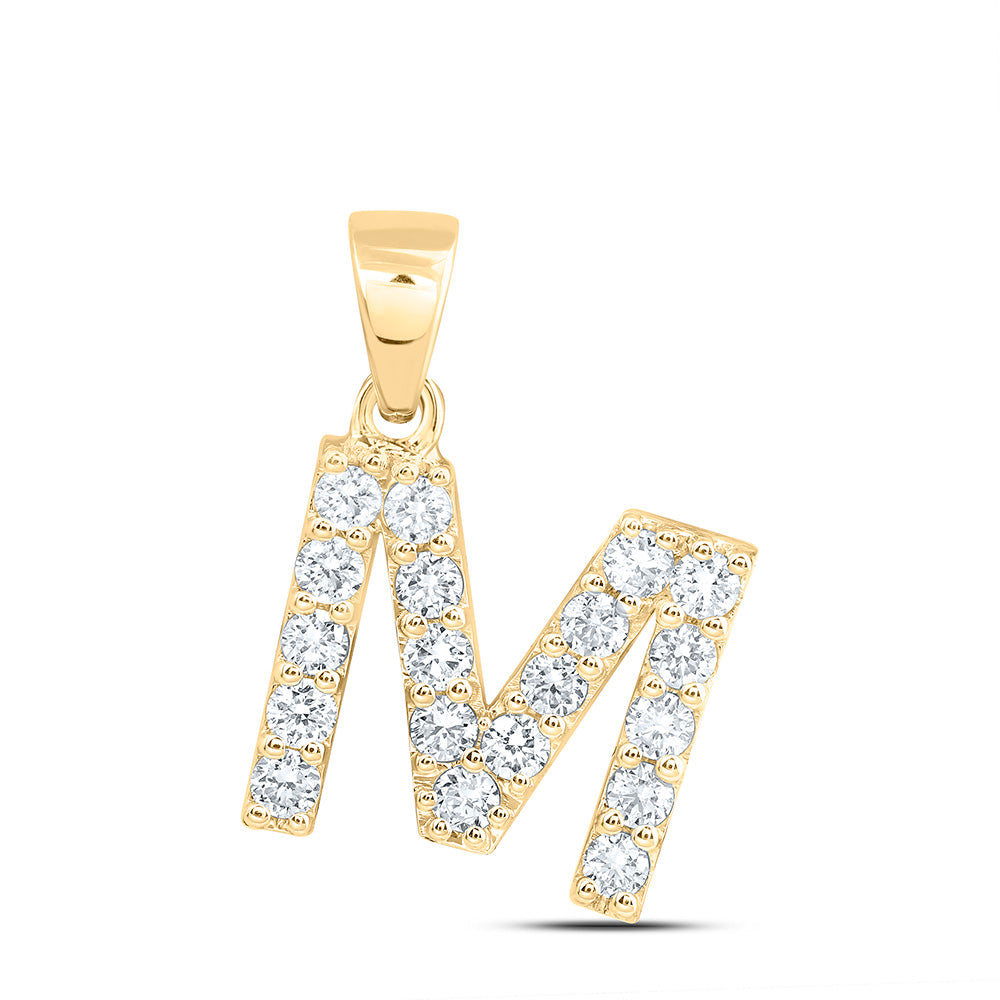 10K Yellow Or White Gold Lab Grown Diamond Fashion Initial Pendant