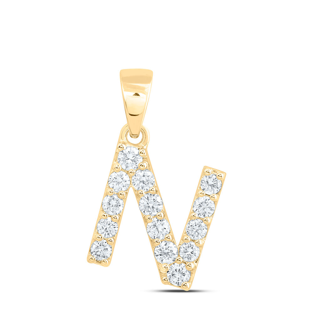 10K Yellow Or White Gold Lab Grown Diamond Fashion Initial Pendant