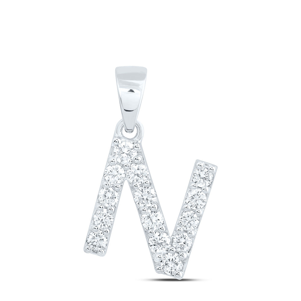 10K Yellow Or White Gold Lab Grown Diamond Fashion Initial Pendant