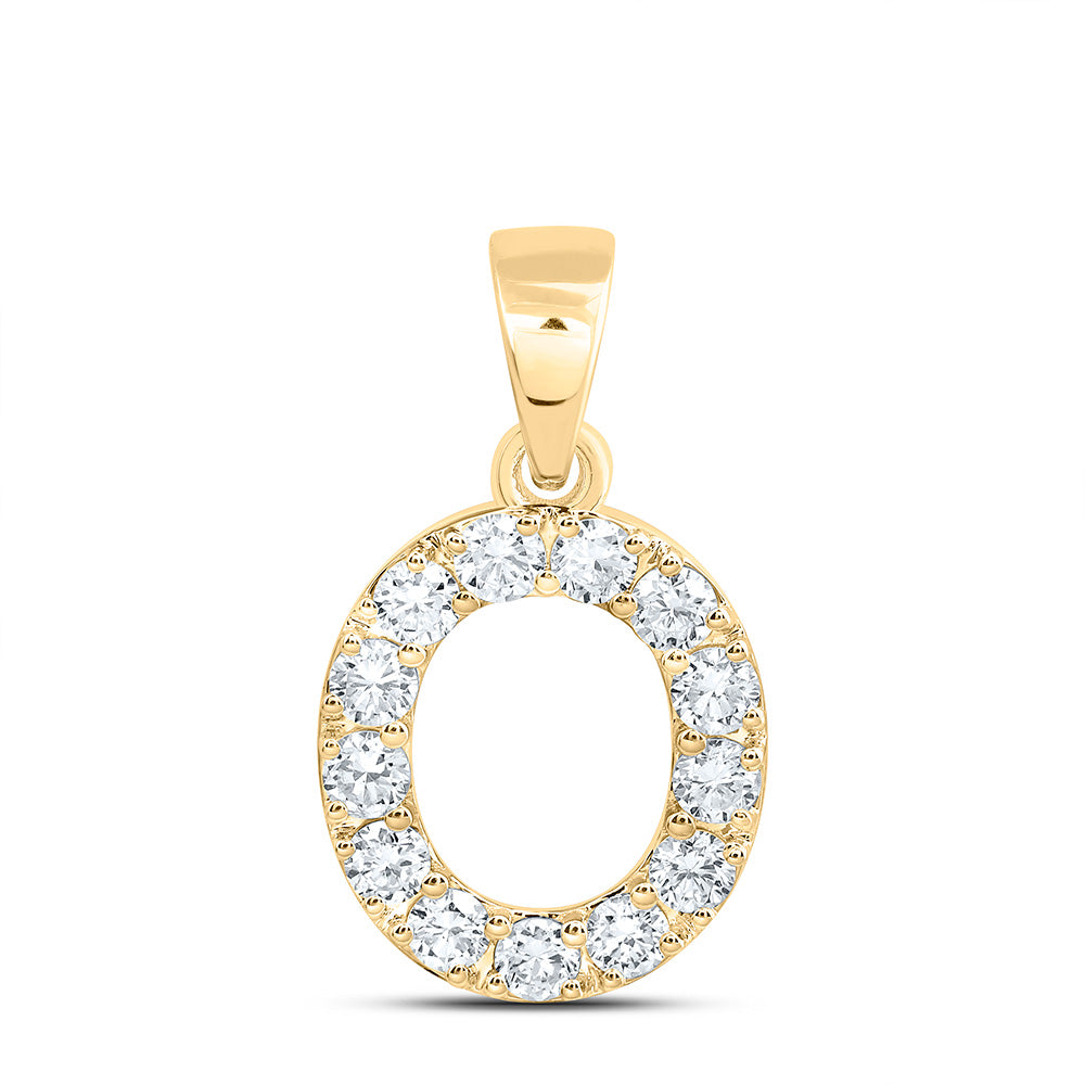 10K Yellow Or White Gold Lab Grown Diamond Fashion Initial Pendant